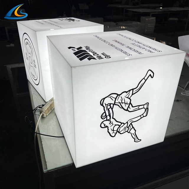Wholesale Custom Logo Light Box Sign Outdoor Glow Cube Square Acrylic LED Light Box for Advertising