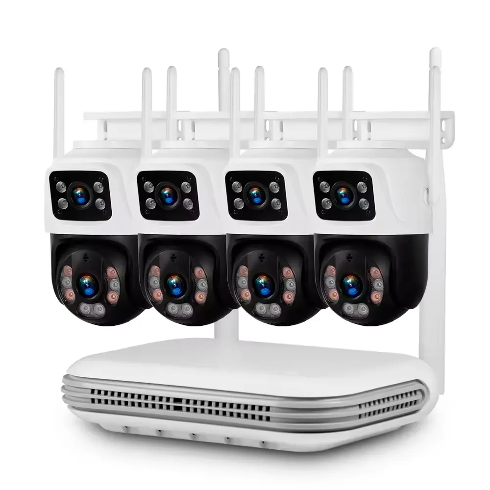 2024 New 6 Megapixel NVR WIFI Camera Security System 8 Way Indoor Outdoor Video Surveillance Dual Screen IP CCTV Network Camera
