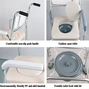 Sedia da bagno portatile leggera regolabile <span class=keywords><strong>per</strong></span> anziani e <span class=keywords><strong>disabili</strong></span> <span class=keywords><strong>per</strong></span> forniture di terapia riabilitativa - Product Image 5