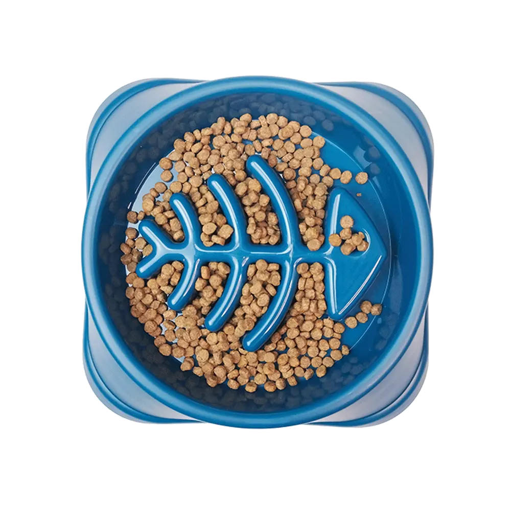 Desain baru produk hewan peliharaan plastik makanan lambat kustom antiselip makanan hewan peliharaan mangkuk anjing pengumpan lambat