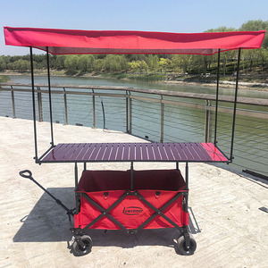 Night Market Stall Special Red & Black Folding Mobile Car Lifting Egg Roll Table Board Sunshade Outdoor Stall - Product Image 4