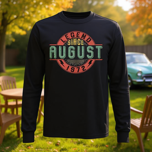 Legend Since August 1972 T-shirt vintage rétro à manches longues - Product Image 3