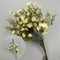 Bunga Pernikahan Rustic Tiny Wildflower Real Touch dengan Daun Hijau untuk Dekorasi Acara Pesta dan Rumah