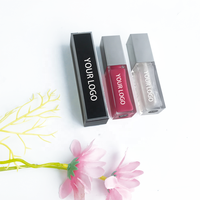 Base de rouge à lèvres transparente en gros, végétalienne, hydratante, liquide, teintée, pour gloss à lèvres, cosmétique à marque privée