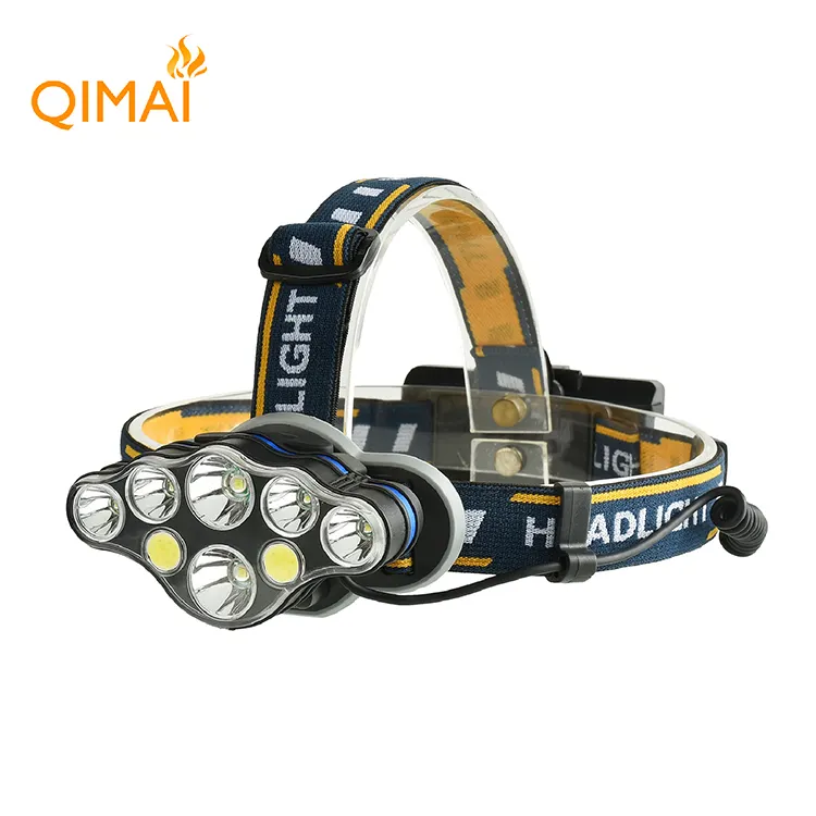 White Red Safety Light Best 8 LED Headlamp Flashlight , High Power Waterproof Led Head 13000 Lumen USB Rechargeable Headlamp