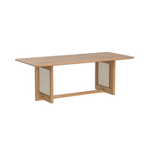 This cross-border best-selling rattan and wood <b>coffee</b> <b>table</b> is rectangular with cross-shaped <b>legs</b> and is suitable <b>for</b> living - Product Image 5