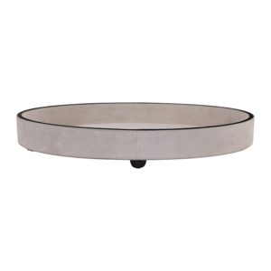 Vassoio Decorativo Rotondo Minimalista in Camoscio per Centrotavola, Elegante Vassoio d'Accento per Casa, Camera da Letto, Bagno, Vanità - Product Image 1