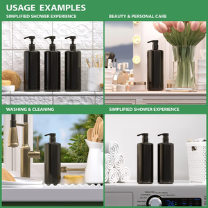 Eco-friendly Biodegradable 30ml 100ml 250ml 300ml 500ml Wheat Straw PE Plastic Pump Bottle for <b>Hair</b> Conditioner Shampoo - Product Image 2