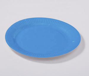Logo personnalisé couleur blanc de qualité alimentaire 250-300gsm <span class=keywords><strong>carton</strong></span> <span class=keywords><strong>assiette</strong></span> <span class=keywords><strong>en</strong></span> papier 6/7/9 pouces feuille ronde pour verres avec gaufrage impression - Product Image 6