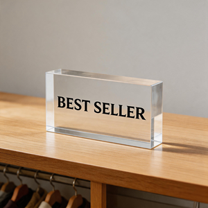 Modern Acrylic Transparent Sign Display Stand with Customizable Color & Size for & Easy Installation for Garment Decoration - Product Image 1