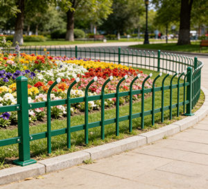 Panneaux de clôture de jardin en fer, clôture décorative pour l'intimité et la sécurité, pour cour, pelouse, parterre de fleurs, <span class=keywords><strong>barrière</strong></span> extérieure en métal avec revêtement en poudre - Product Image 6