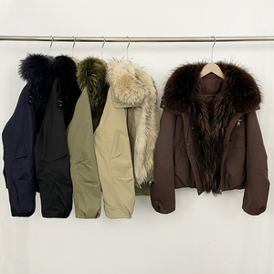 OFTBUY Nouveau Manteau d'hiver imperméable coupe-vent épais pour <span class=keywords><strong>femme</strong></span> en duvet de canard avec grand col en <span class=keywords><strong>fourrure</strong></span> de raton laveur véritable et <span class=keywords><strong>fourrure</strong></span> de renard naturelle - Product Image 2