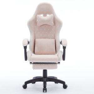 Tùy Chỉnh <span class=keywords><strong>Ergonomic</strong></span> Rất Mềm Mại Màu Hồng Kỹ Thuật Vải PC Ghế Chơi Game Ghế Với Chỗ Để Chân Cho Người Lớn - Product Image 1