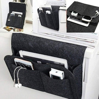 Organisateur de rangement en feutre pour chevet, sac antidérapant pour chevet, rangement suspendu pour canapé, rangement pour télécommande, pochettes pour lit