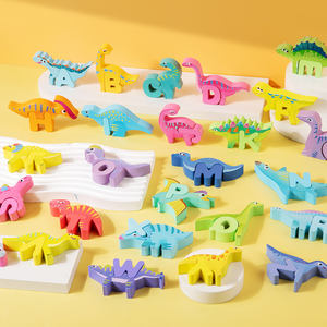 Giocattolo educativo in legno per bambini per l'apprendimento dell'alfabeto alfabeto a forma di colore animale di corrispondenza giocattolo cognitivo per bambini - Product Image 4