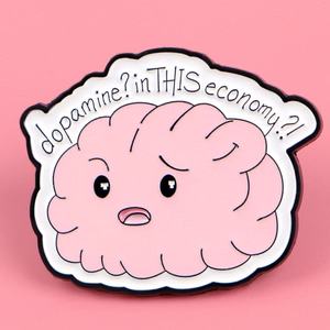 Cartoon Brain Thought Emaille Pin Abzeichen Niedliche lustige Metall Handwerk für Rucksäcke für Mental Health Awareness Brosche Geschenke für - Product Image 3