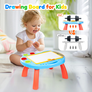 Tableau de dessin double face en plastique pour enfants, ensemble tableau noir et tableau blanc pliable, chevalet artistique éducatif, jouet créatif d'apprentissage 12 3-6 - Product Image 1