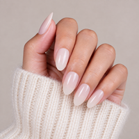 Ongles à presser écologiques en ABS, 32 pièces, couleur ivoire laiteux, forme amande, brillants, solides, vente en gros pour usage décoratif féminin