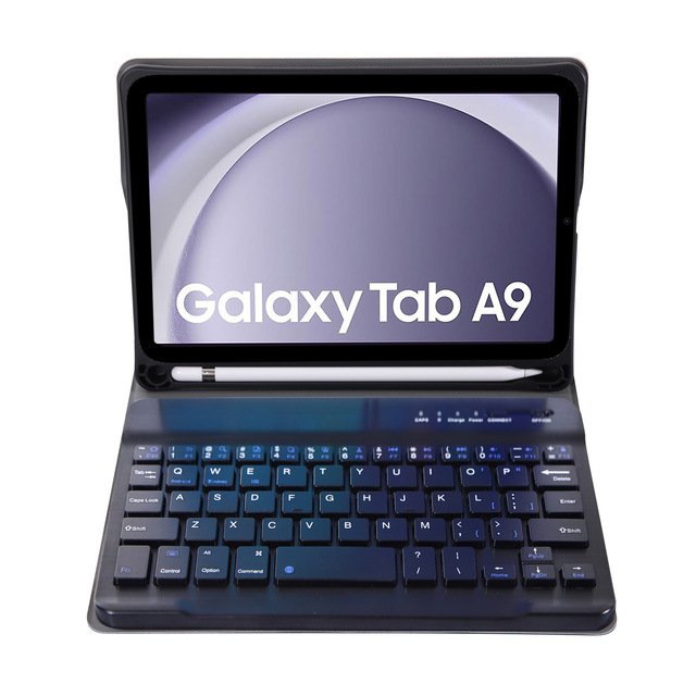 With Pen Slot Ultra-thin Wireless Keyboard Leather Case for Samsung Galaxy Tab A9 A9 Plus