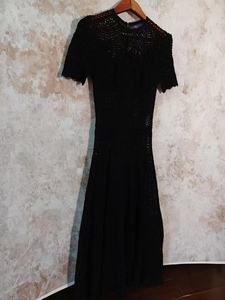 Jupe une pièce crochet à la main en noir - Product Image 4