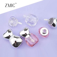 Tube de brillant à lèvres transparent en forme de cœur argenté de 3 ml, vide, pour baume à lèvres teinté, mini-contenant rose mignon pour enfants