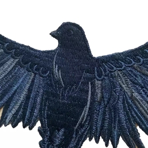 Parche Bordado de Paloma de la Paz Blanco/Negro, Parche de Tela Bordado de Aves Grandes para Planchar en Chaquetas, Parche de Tela para Manualidades - Product Image 5