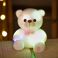 Peluche personnalisée Je t'aime Ours en peluche Jouet en peluche personnalisé Noeud papillon lumineux Cadeau pour la Saint-Valentin Coton PP Vente en gros