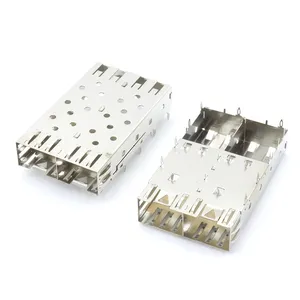 Conector hembra sfp escudo 1X2 soldado/prensado jaula SFP Sfp polvo cubierta módulo de fibra escudo