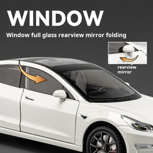 Modellino 1/24 Tesla Model 3 in Metallo Zincato, Alta Simulazione, con Gancio Traino, Suono <span class=keywords><strong>e</strong></span> Luci, Funzione Pullback, Batteria al Litio, Giocattolo da Collezione Unisex - Product Image 5