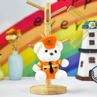 SongshanToys nouveau Offre Spéciale trafic Police poupée Mini peluche ours lapin jouet lutte contre l'incendie en peluche Polices jouets sac porte-clés
