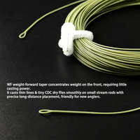 Ligne de pêche à la mouche coulante WF-3S WF-7S WF 100FT 3IPS, vert mousse camouflage, faible brillance, pour la pêche à la finesse en ruisseau et en rivière de truites