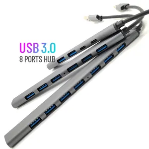 OEM工厂超薄铝多端口4端口usb type-C 3.0 2.0数据集线器