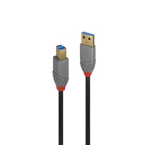 Câble USB 0,5 m USB 3.2 Gen 1 (3.1 Gen 1) avec connecteurs USB A et USB B en noir. - Product Image 1