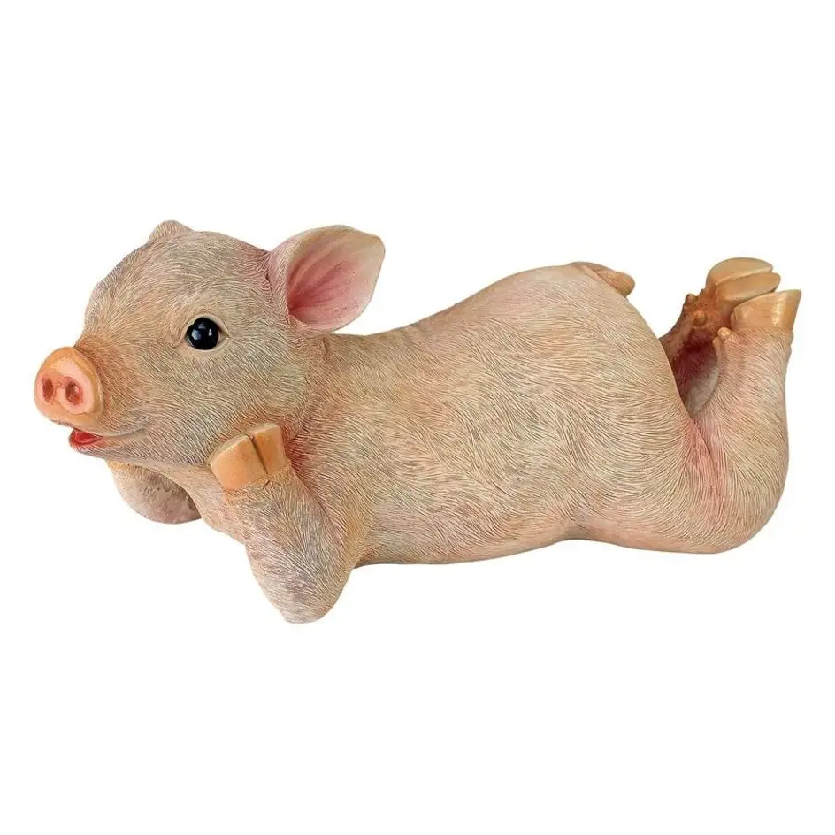 귀여운 돼지 정원 동상 아기 돼지 동상 홈 장식 정원 장식 야외 동상-현실적인 실물 같은 입상