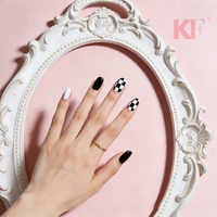 Kit de vernis à ongles gel UV noir et blanc classique - Couleurs super brillantes pour le nail art, les French manucures et les lignes fines