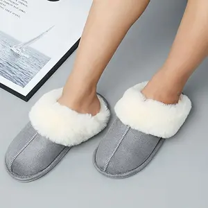 Vendita calda in peluche ciabatte in pelliccia sintetica soffice inverno calde pantofole per interni fabbrica all'ingrosso per le donne pantofole di peluche