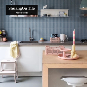 Trung Quốc Nhà Máy Nhà hàng thanh nhà bếp backsplash dải dài khảm biệt thự phòng tắm vòi hoa sen Tường màu xanh Micro xi măng gạch men - Product Image 6