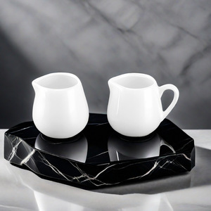 Ceramic Coffee Set Sugar Bowl Milk Jug Solid White Dishwasher Safe Microwave Safe For Home Hotel Western Restaurant Use - Product Image 1