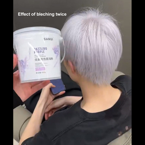 SANQI Stabiles, Harmloses Lila Chemisches Blondierpulver Rosa Ohne Gelbstich Sofortwirkendes Olivenöl Friseur-Haarfärbemittel Haarbleichpulver 9+ - Product Image 3
