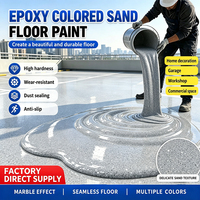Résine époxy haute dureté, revêtement liquide auto-nivelant, résistant à l'usure, protection solaire, application simple au pinceau, sol en sable coloré