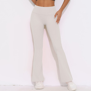 Buttery Soft Peach <span class=keywords><strong>Bum</strong></span> Pantalones de yoga acampanados Legging Cintura alta Pantalones de entrenamiento elásticos Gimnasio Fitness Medias Logotipo personalizado - Product Image 3