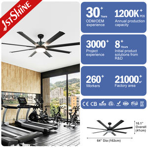 1stshine ventilador de techo 64 pulgadas decorativo 8 aspas de aluminio control inteligente iluminación aluminio LED ventilador de techo - Product Image 3