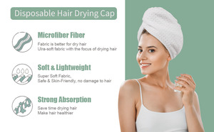 Serviettes jetables non tissées super absorbantes et à séchage rapide pour cheveux, bonnets de séchage jetables en tissu doux, vente en gros OEM - Product Image 6