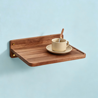 Étagère murale en bois d'acacia pour projecteur, 14,2'' x 11'', étagère flottante et support pour routeur, modem, décodeur