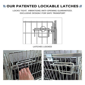 Şarap Deposu Depolama için TER Galvanizli Kaynaklı İstiflenebilir Katlanabilir Tel Örgü Kafes Konteyner - Product Image 2