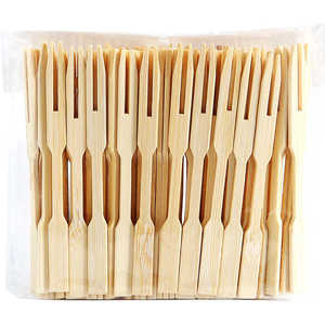 Fourchettes à fruits en bambou, lot de 400 pièces, brochettes pour apéritifs et desserts - Product Image 2