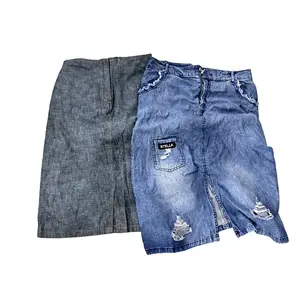Korean ukay ukay bales second hand clothes ladies jeans skirts wholesale used clothes shorts denim skirts to Indonesia