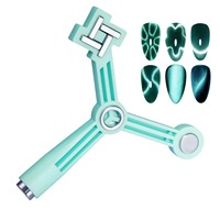 Aimant à ongles œil de chat 3D, roue à vent tourbillonnante, outil magnétique 4-en-1 multifonctionnel pour ongles, bâtonnet magnétique fantaisie pour vernis gel DIY