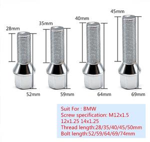 Écrous de roues en alliage pour voiture Vis pour V W Golf A4 A5 TT E90 E46 Longueur 40mm M12x1.5 12x1.25 14x1.5 14x1.25 - Product Image 5