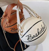 Nouveau style PU Mini chaîne sac de basket-ball forme épaule et sac à bandoulière personnalité lettre sac à main pour dames